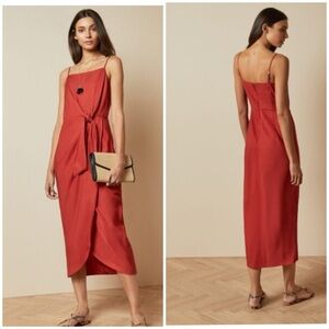 Ted Baker Asymmetrical Midi Dress burnt orange size 0